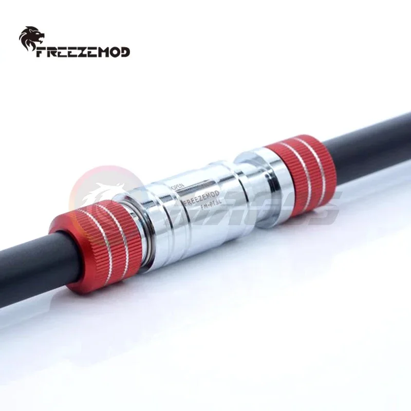 FREEZEMOD Water Stop Valve Flat-Push Type, G1/4'' F-F Thread Hard Tube Building Adjustable Res Water Flow, FM-PTWY