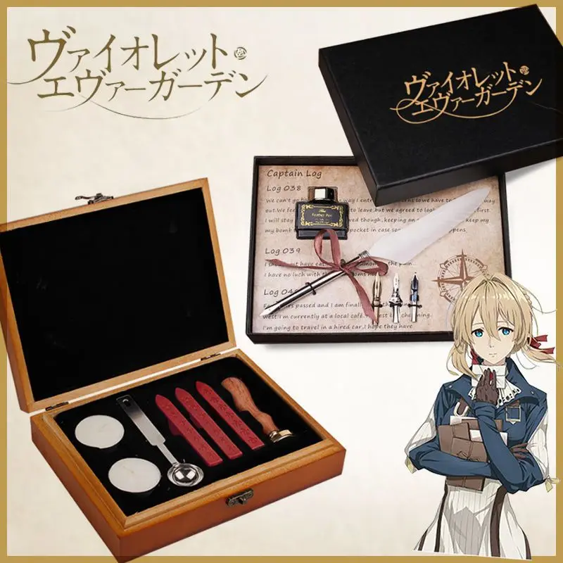 

Violet Evergarden Wax Seals Cosplay Unique Post Fire Paint Stamp Set Envelope Protection Collection Bronze Seal Prop Accessory