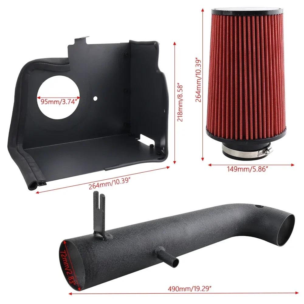 Racing Car Cold Air Intake Kit For 2012-2018 Jeep Wrangler JK V6 3.6L 4-Door/2-Door Easy Installation 10550A Air Filter