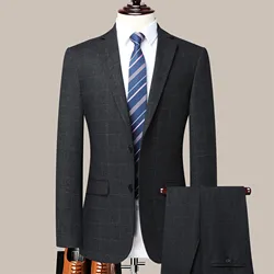 (149) Customized Fashionable Men's Suits for Autumn and Winter Business Casual Banquet Dresses