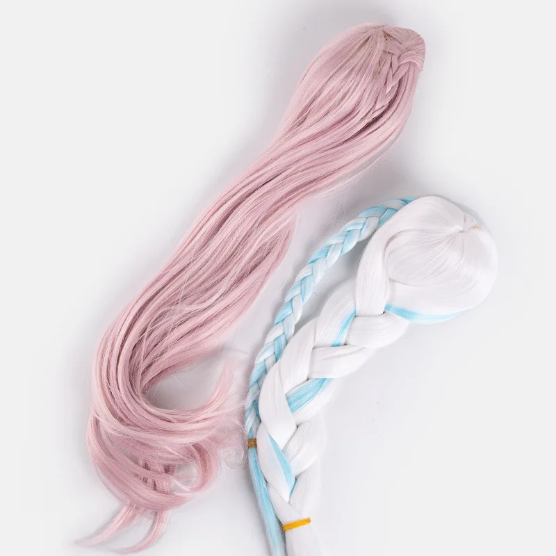 DIY 1/4 Scale Doll Wig - White Brown Beige Pink 22cm Circumference Anime Doll Hair for Girl Dressing Parts Decor