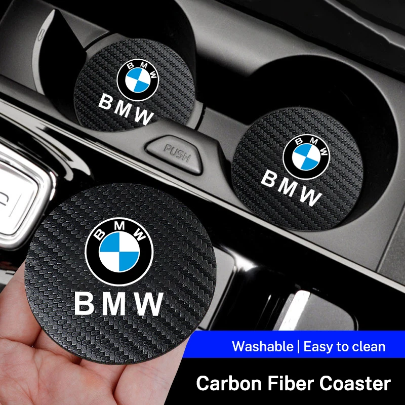 Leather Car Coaster Cup Holder Coasters Center Console Drink Insert Mats For BMW X3 X5 F10 F20 F30 F34 F36 F15 E90 G32 G20 G30 - view 3