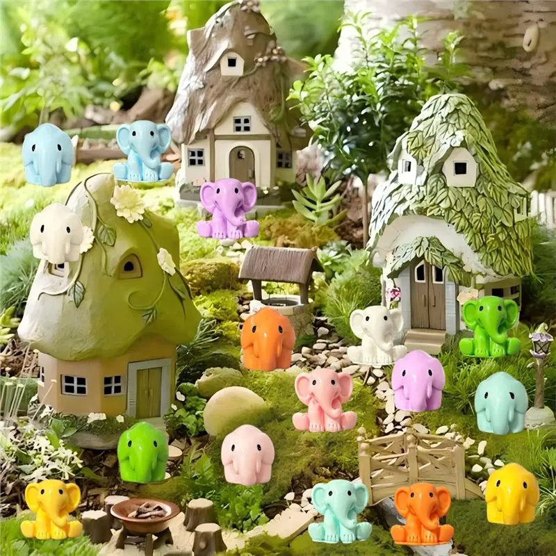 AAAF Tiny Resin Elephant Figurines-96 PCS 0.8