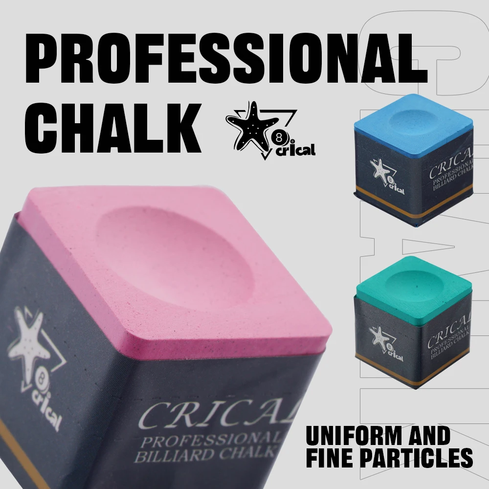 Crical Billiard cue Chalk  9pcs S/M/H blue/green/pink for carom pool snooker cue chalk Billiard Accessories