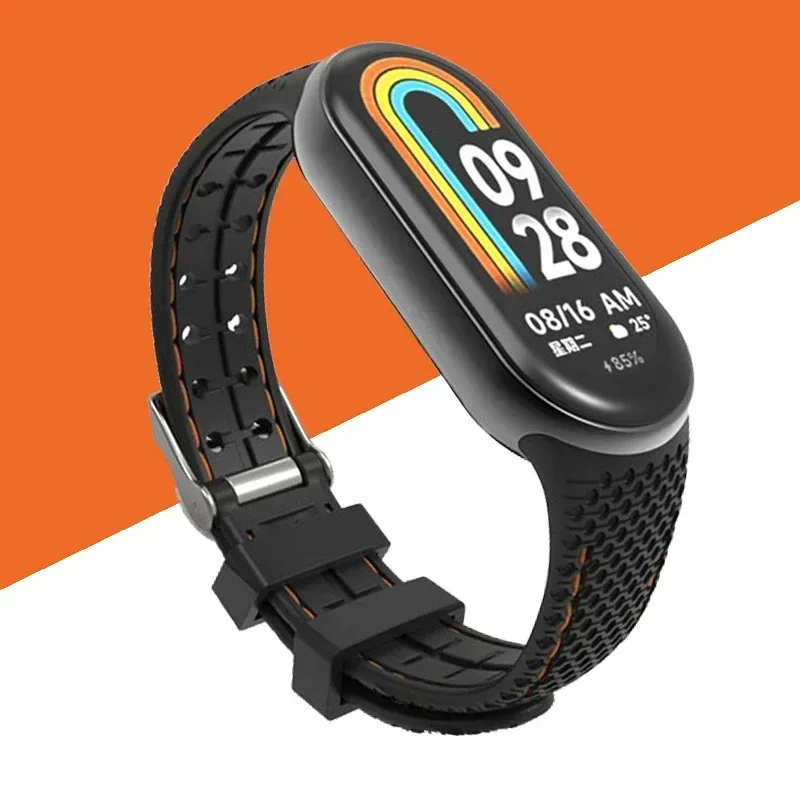 Silikonowy pasek do bransoletki Mi Band 8 gumowa bransoletka do zegarka zamiennik bransoletka na nadgarstek Smartwatch Correas do Xiaomi Mi Band 8