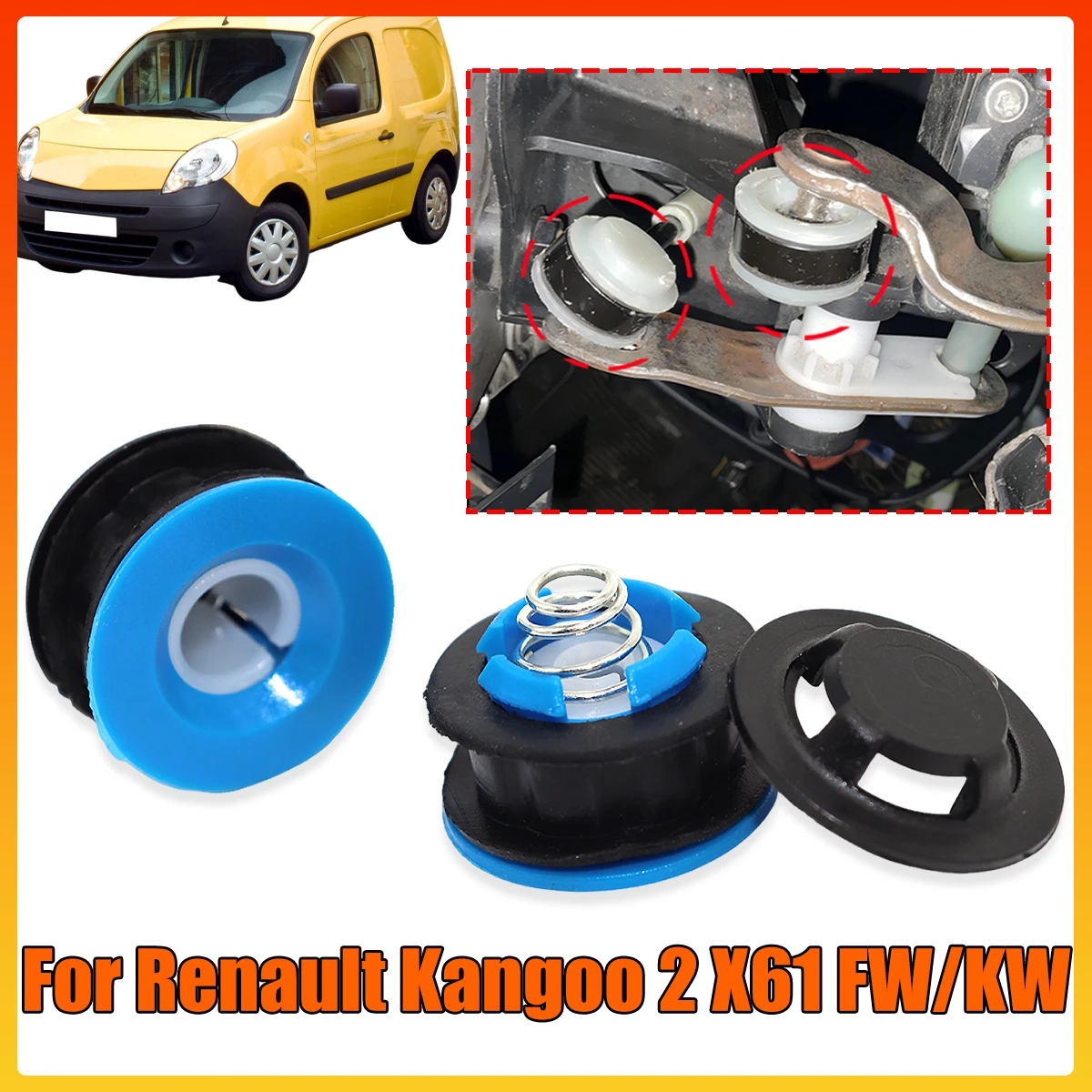 

MT Gear Shift Cable Linkage End Bushing Gearbox Shifter lever Connector Rod Grommet Kit For Renault Kangoo 2 X61 FW/KW 2008-2021
