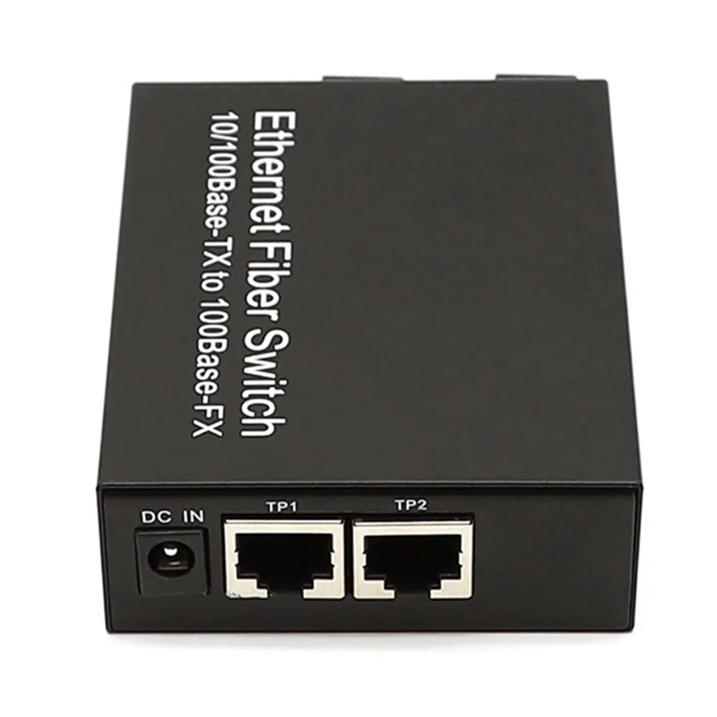 M18K-Fiber Converter 20Km 1310Nm/1550Nm Single Mode 100M 2 Fiber Ports 2 RJ45 Port Simplex SC Fibra Optical Conversor EU PLUG