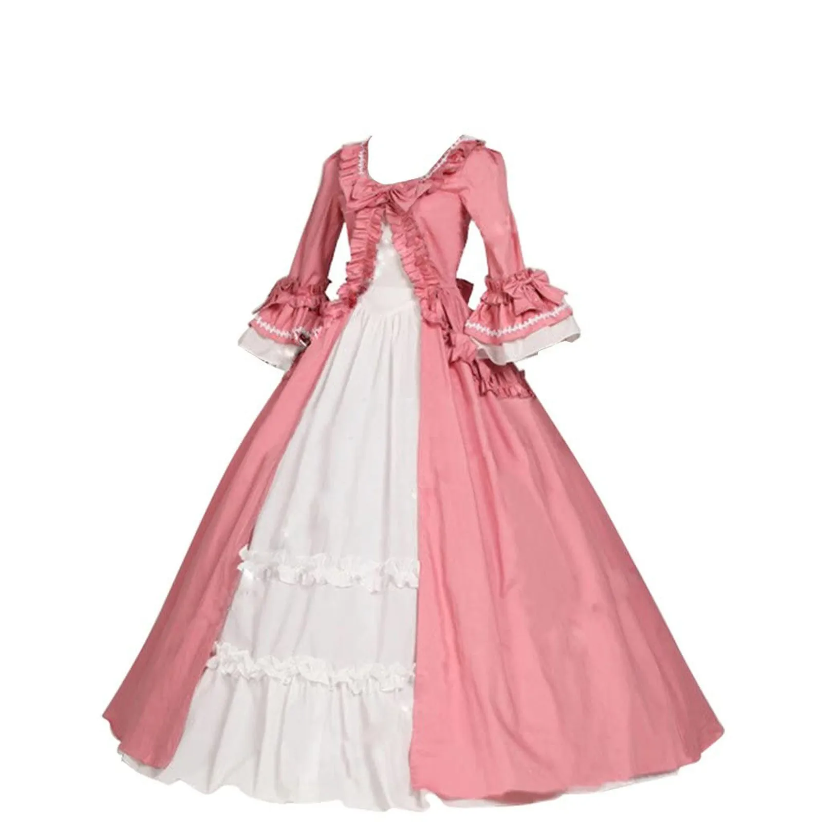 Women's Gothic Retro Dress Half Sleeve Vintage Court Dress Lolita Costume Carnival Party Costume Steampunk Medieval Belle Gown