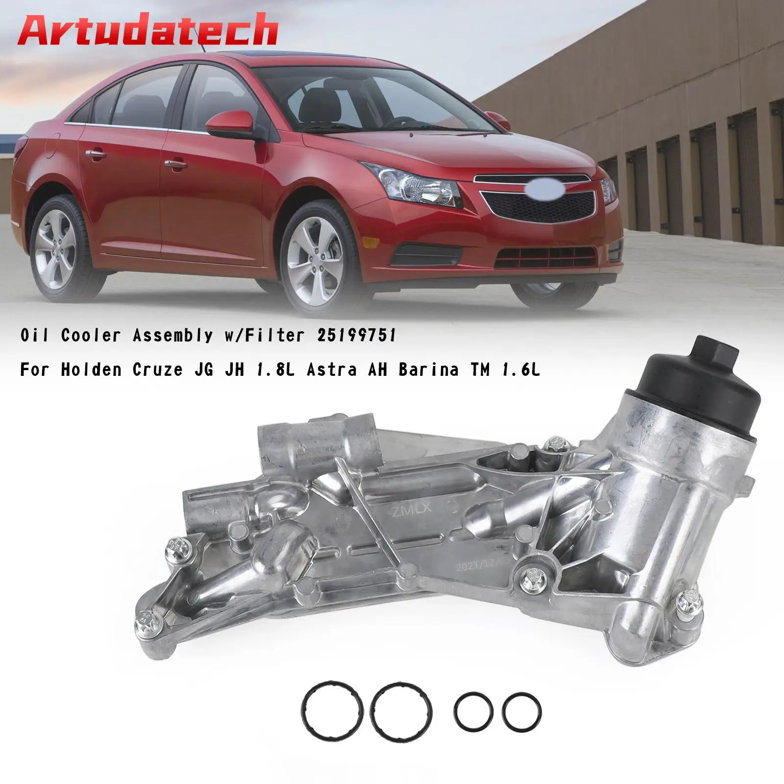 

Artudatech Oil Cooler Assembly w/Filter 25199751 For Holden Cruze JG JH 1.8L Astra AH Car Accessories