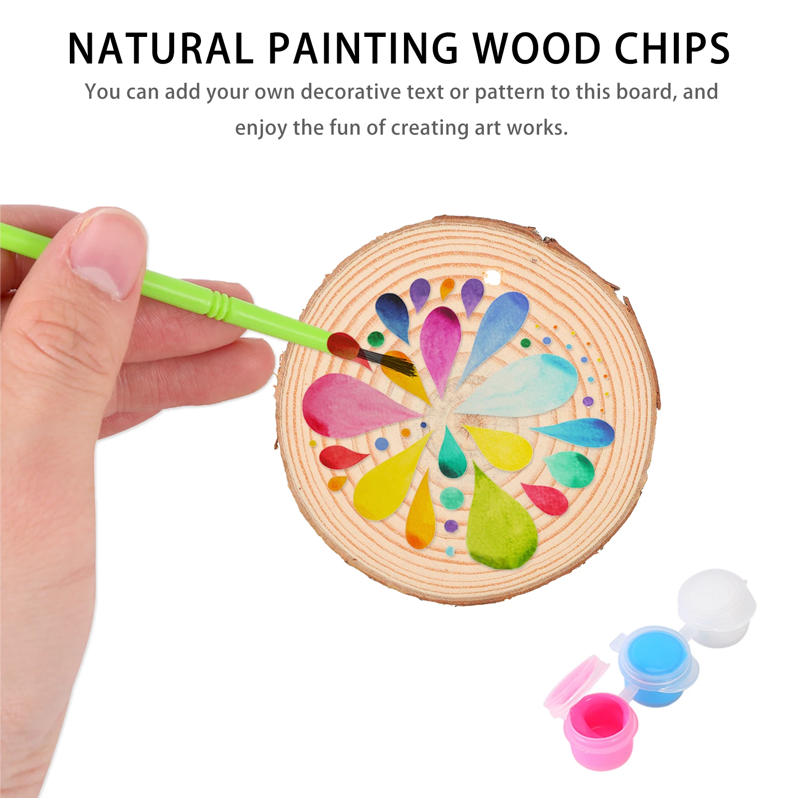 

30pcs Christmas Unfinished Wood Slices Natural Pine Craft Cutouts Diy Wooden Painting Blank Round Decorative Wall Hanging