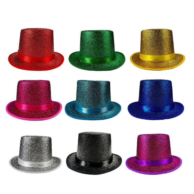 

Colorful Silk Camlet Hat for Adult Stage Performances Hat Carnivals Party Tall Hat Masquerades Hat Music Festival Headwear