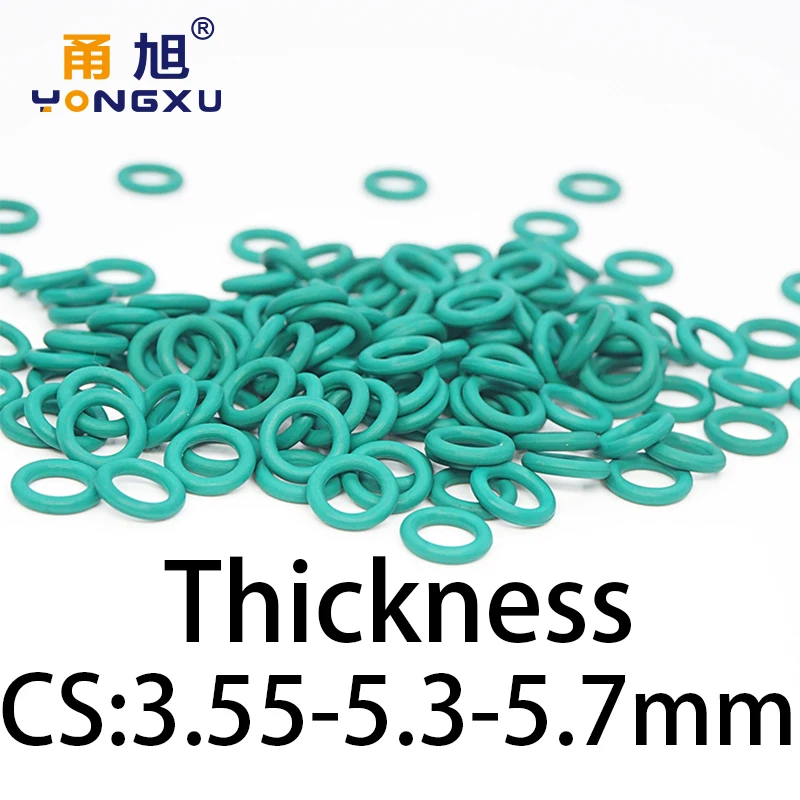 O-ring thickness 3.55/5.3/5.7mm CS fluororubber FKM sealing temperature resistant gasket rubber ring complete inspecifications.-