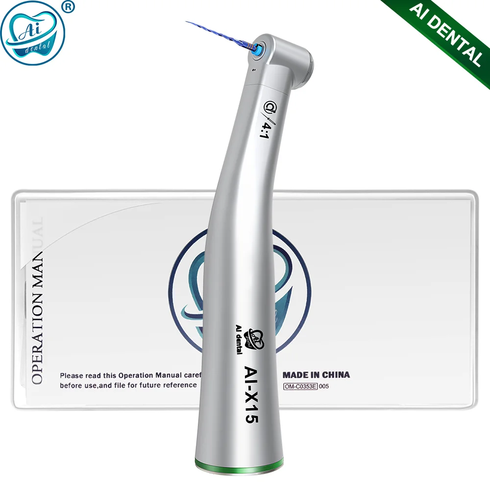 AI-X15 Dental Chair Low Speed Contra Angle Handpiece 4:1 Cartridge & Middle Shaft Root Canal Treatment Material