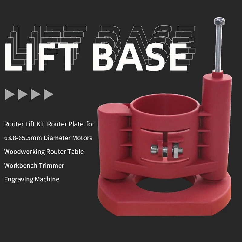 Big deal Precision Router Table Lift System -Router Plate Insert Set - for Quick,Accurate,Reliable & Repeatable Setups-Red & Gol