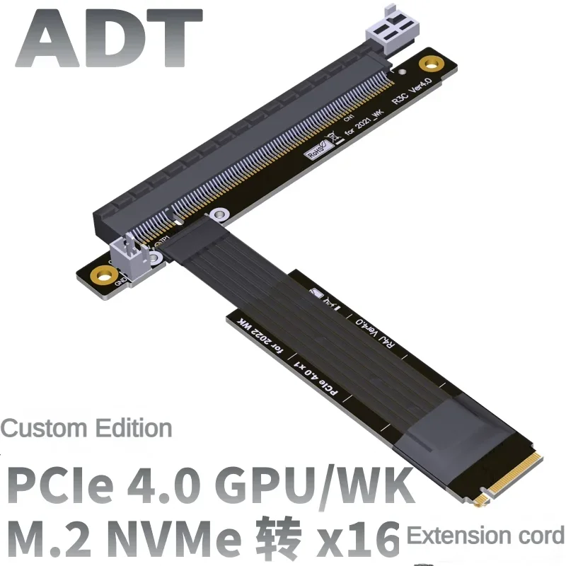 2022 New Graphics Card Extension Cable Non-USB PCIe4.0x16 to M.2 NVMe Compatible with A card N Card ADT