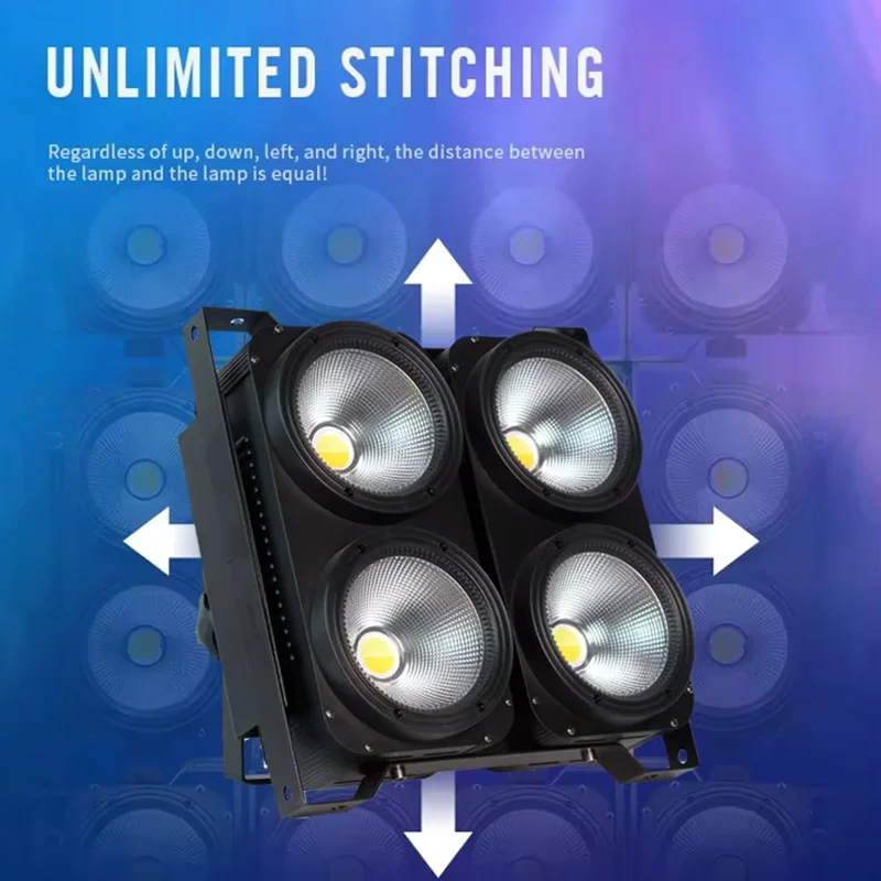 Cool White & Warm White 4*100W COB LED Audience Light Concert Club Bar Party DMX LED Strobe Effect Stage Light Event Show