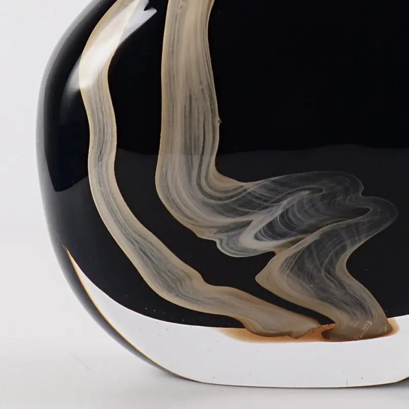 Light luxury high-end wabi **** high-end glazed vase, transparent glass art flower ware in the villa living room