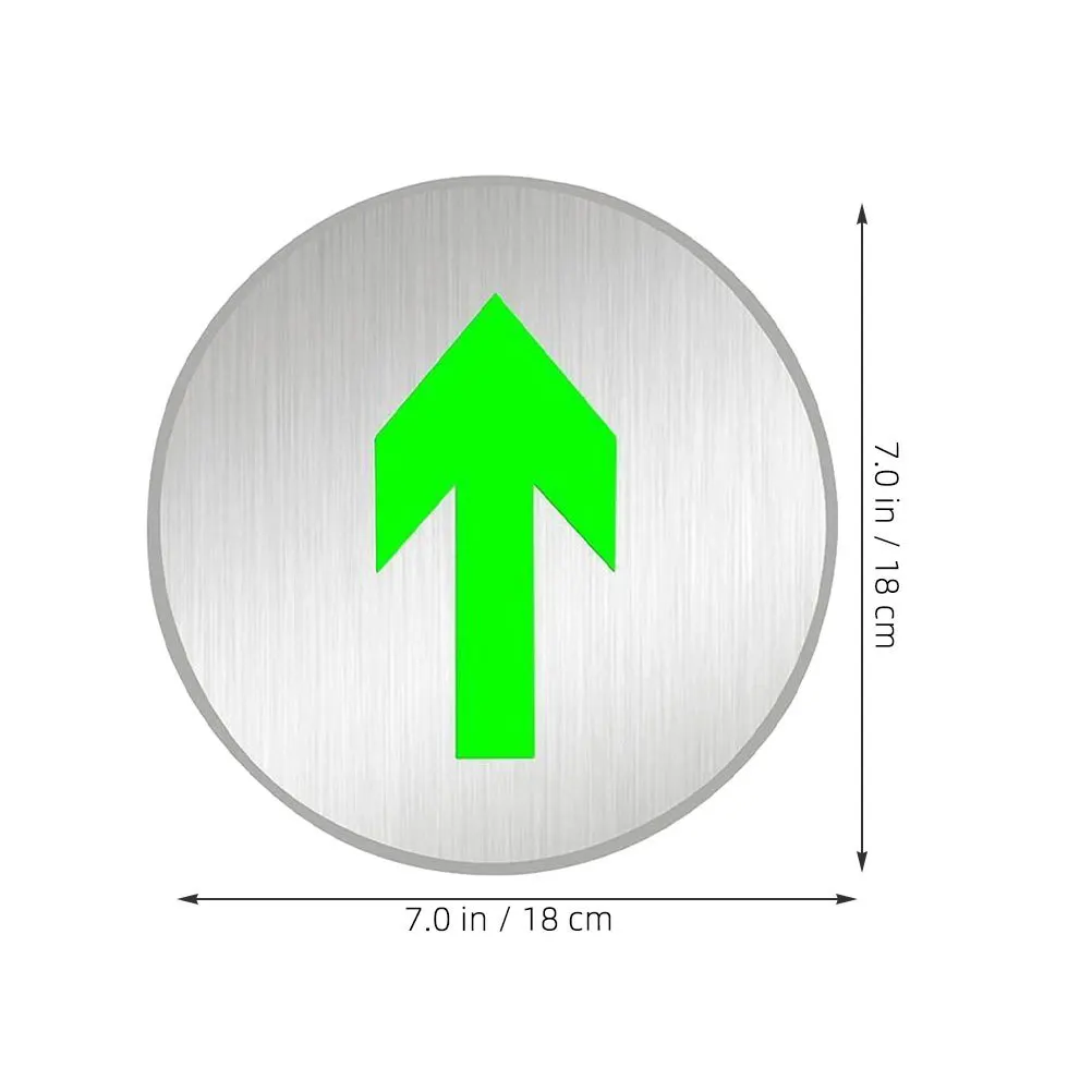 علامة خروج متوهجة في الظلام من الفولاذ المقاوم للصدأ علامة إخلاء الطوارئ للجدران الداخلية والخارجية والأرضيات درب الدرج وساحة الطريق