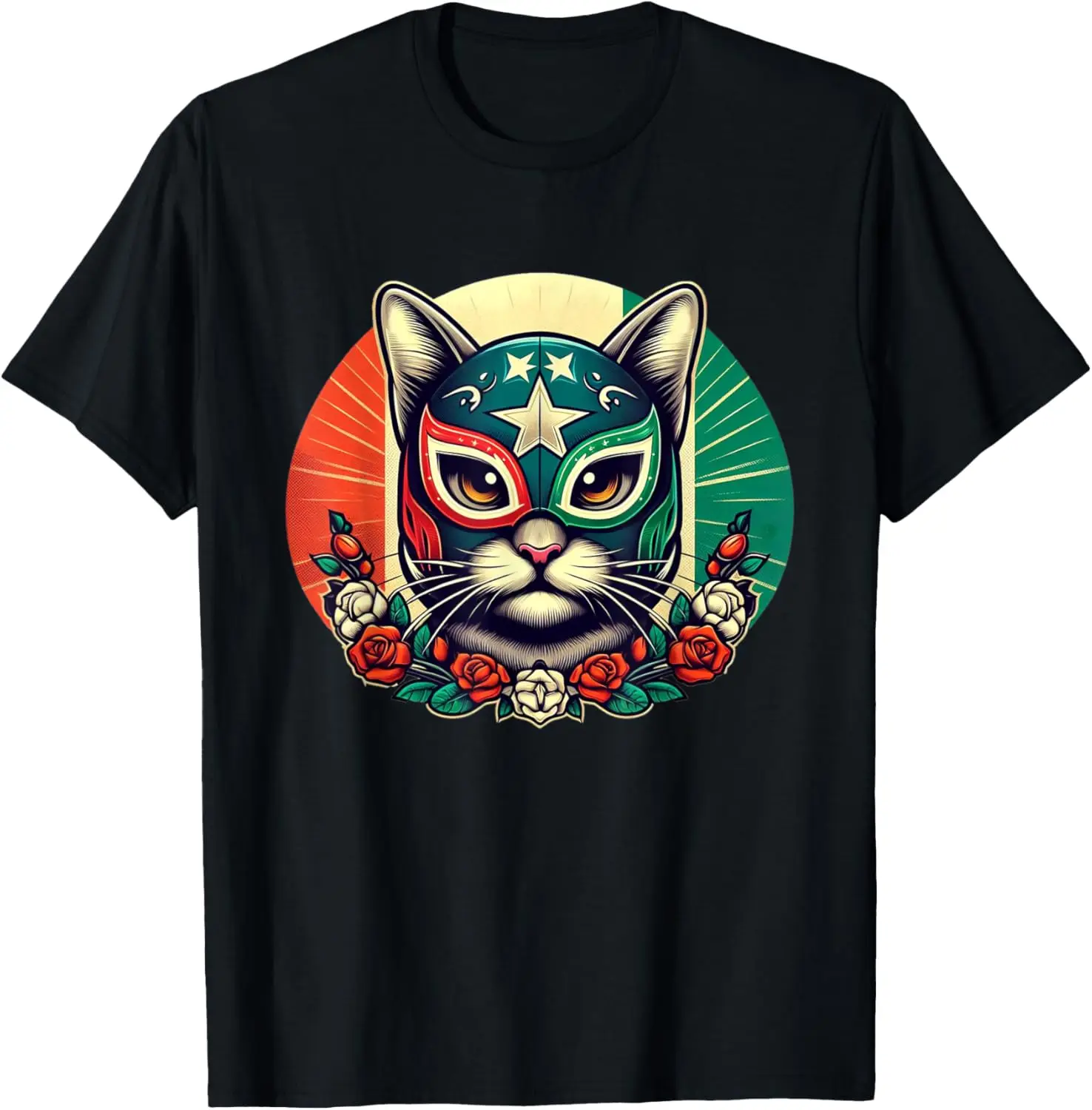 

Lucha Libre Cool Cat Mask, Luchador Mask T-Shirt