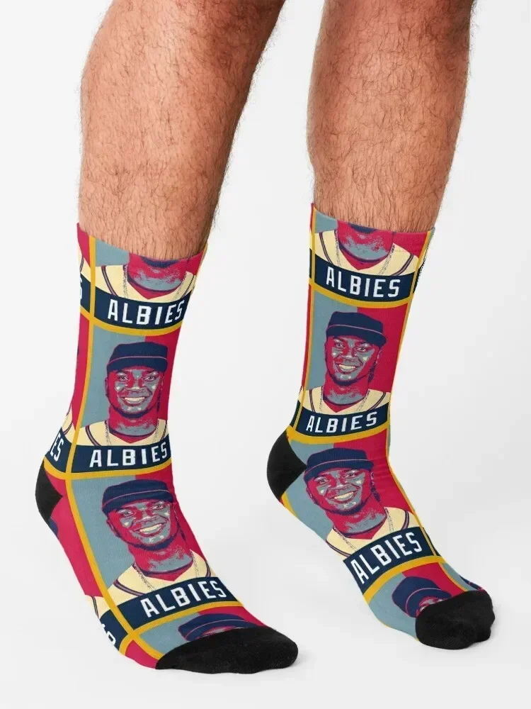 Ozzie Albies Artwork Calzini Arrampicata compressione hockey capodanno Calzini da uomo di lusso da donna