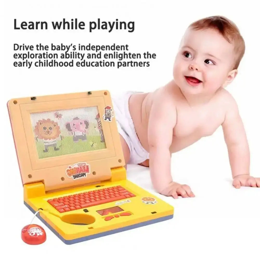 1 Set LED Learning Laptop Movable Screen with Music Electronic Learning Machine Multi-function High Simulation Baby Learning