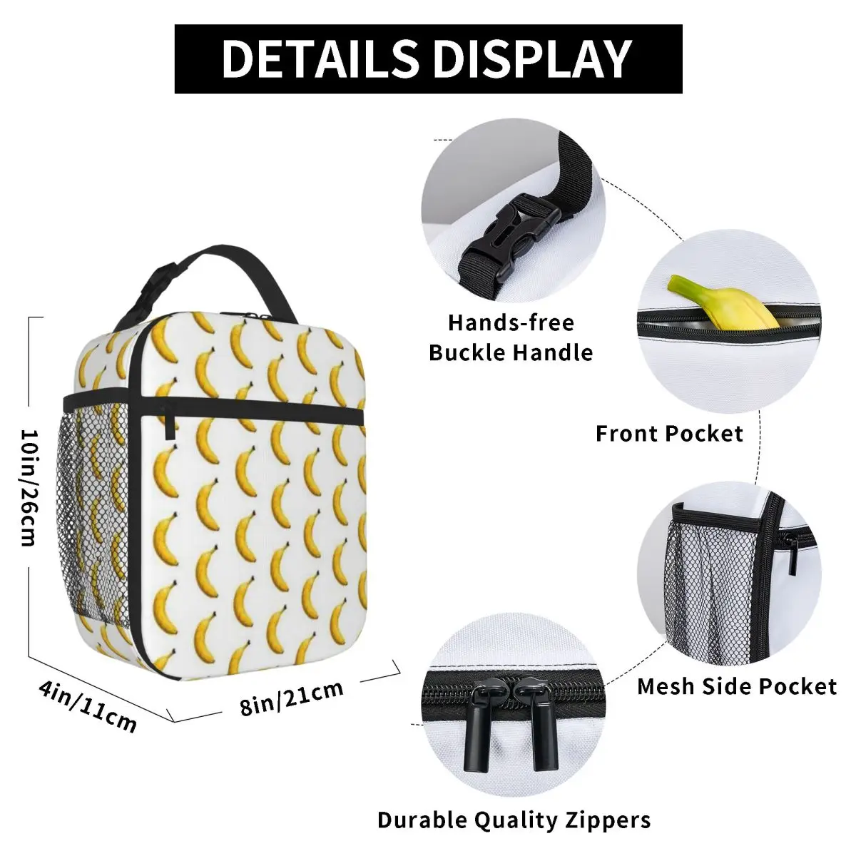 Bestselling Golden Scars The Perfection Of The Banana Large Capacity Waterproof Lunch Bag Homemade Bento Lunch Handbag