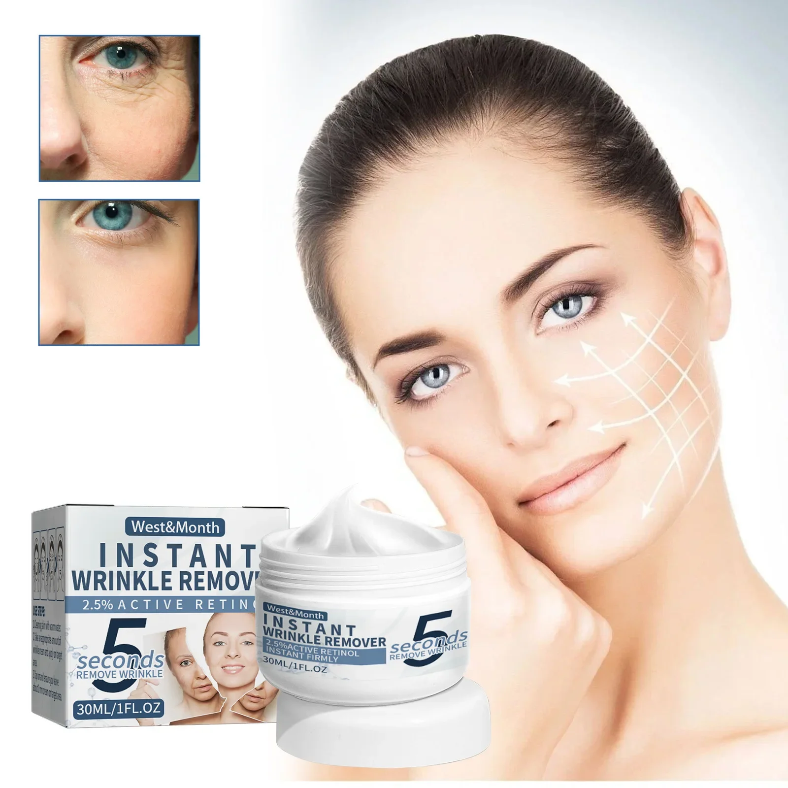 

5 Seconds Retinol Anti-Wrinkle Cream Instant Anti Aging Line Fade Cream Firming Face Fine Skin Moisturizing Care Lifting Cream