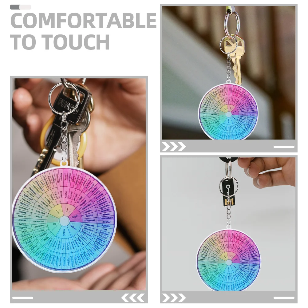 2 Pcs Emotional Keychain Backpack Pendants Ring Ornament Decorative Chains Metal Sturdy Keychains Wallet