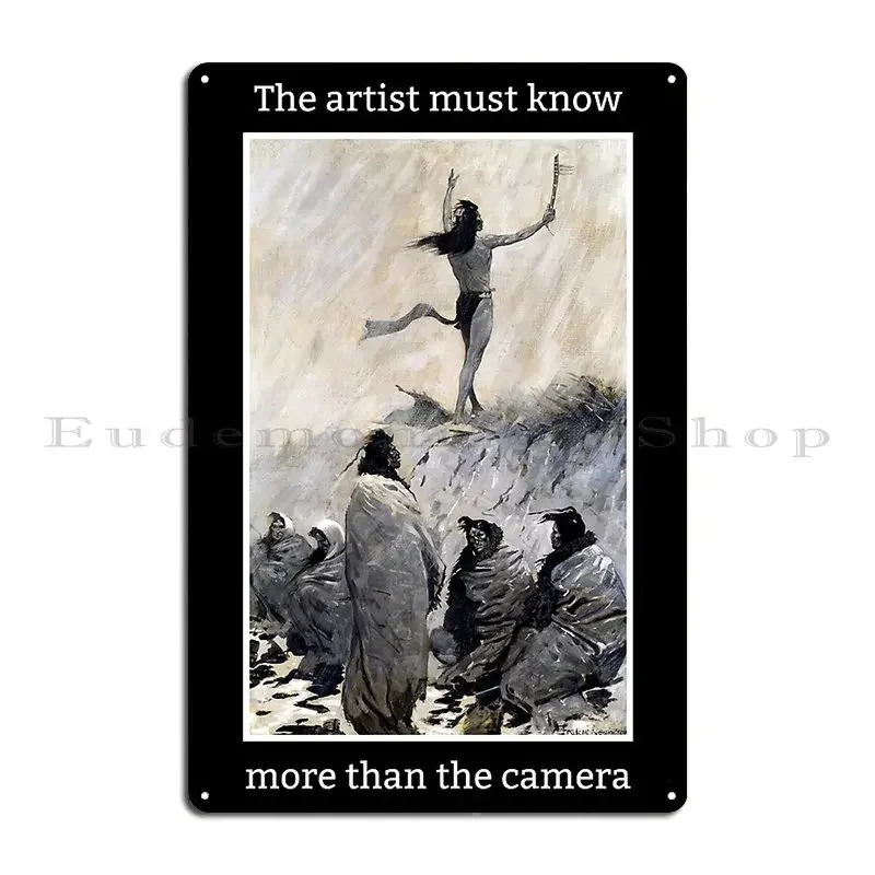 Frederick Remington The Fire Eater Metal Plaque Living Room Funny Garage Painting Design Tin Sign Poster