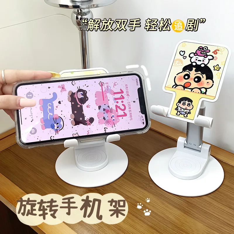 

Kawaii Crayon Shin-chan Desk Mobile Phone Holder Anime Stand Cell Phone Stand Mobile Phone Stand multi-function Foldable lift