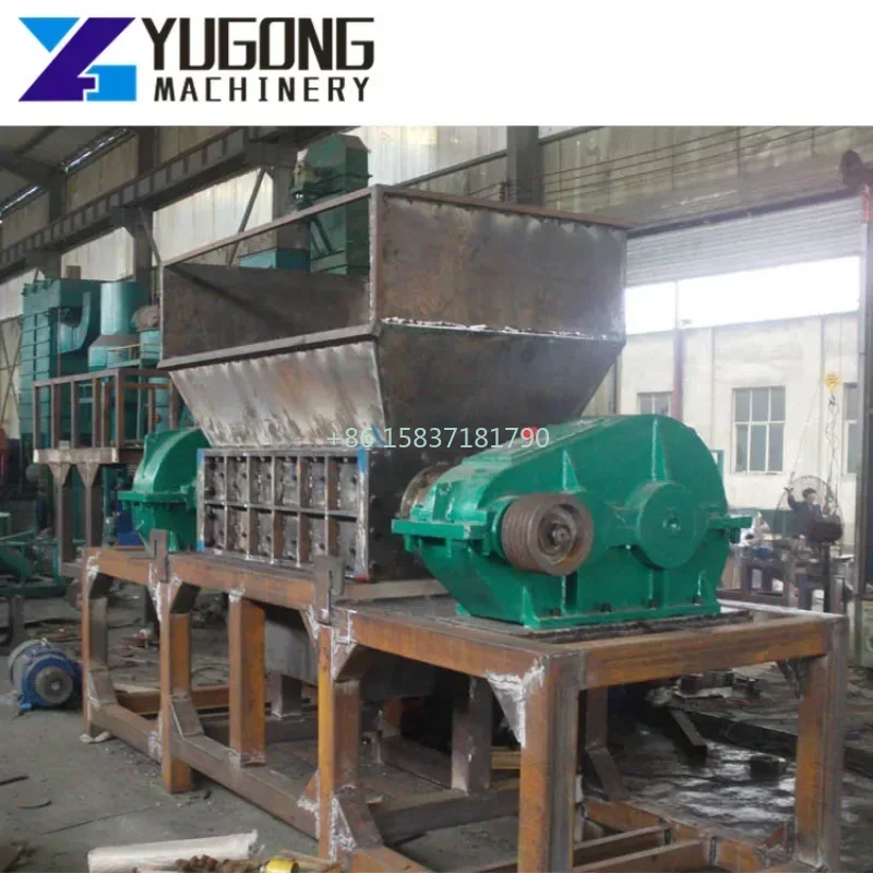 Waste Plastic Shredder Magnetic Separator Grinder Scrap Cars Shredding Crusher Foil Pet Tire Recycle Waste Tyre Shredder Machine
