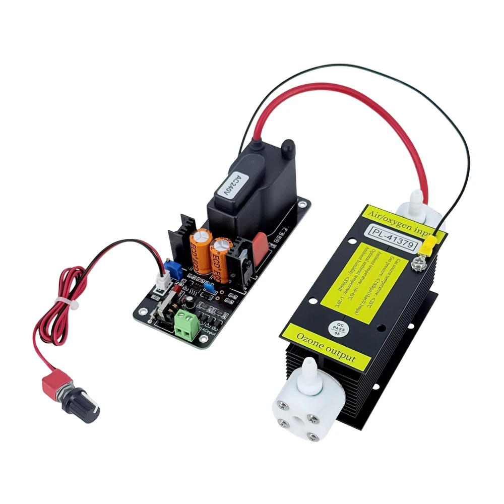 Kit gerador de ozônio de resfriamento de ar com tubo de quartzo preto ajustável de alta qualidade 3 g/h 32w A tensão pode ser comutada.