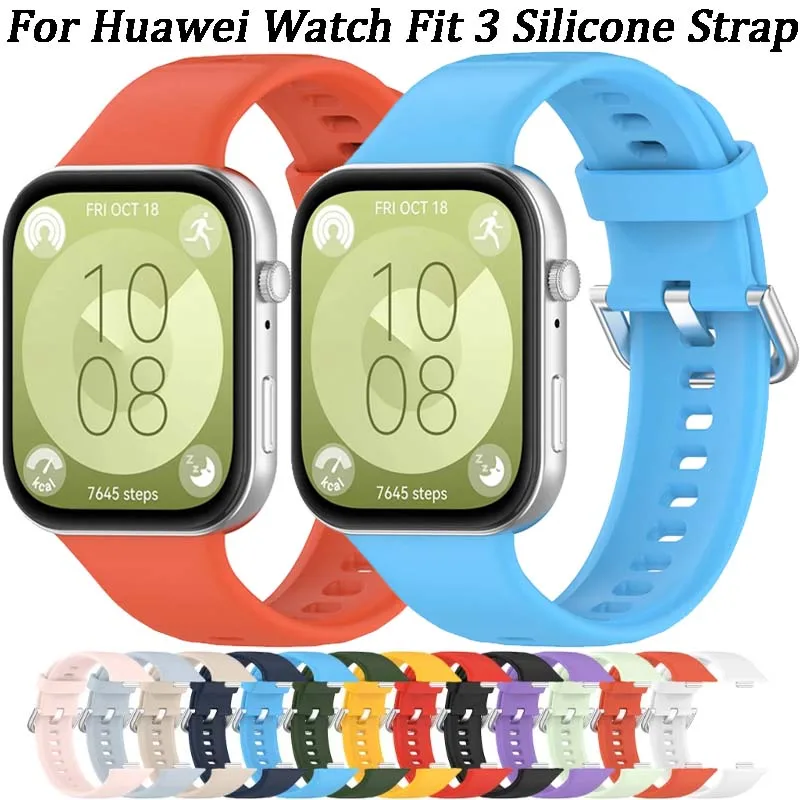 Tali Silikon Lembut Resmi untuk Jam Tangan Huawei Fit 3/4/4 Pro Gelang Jam Tangan Pintar untuk Jam Tangan Huawei Fit 3 Aksesori Sabuk