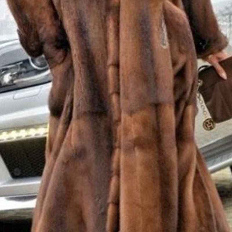 Female Autumn Winter Tops Coat Faux Fur Girdling Lapel Retro Simple Loose Comfortable Leisure Fashion Senior Minority Versatile