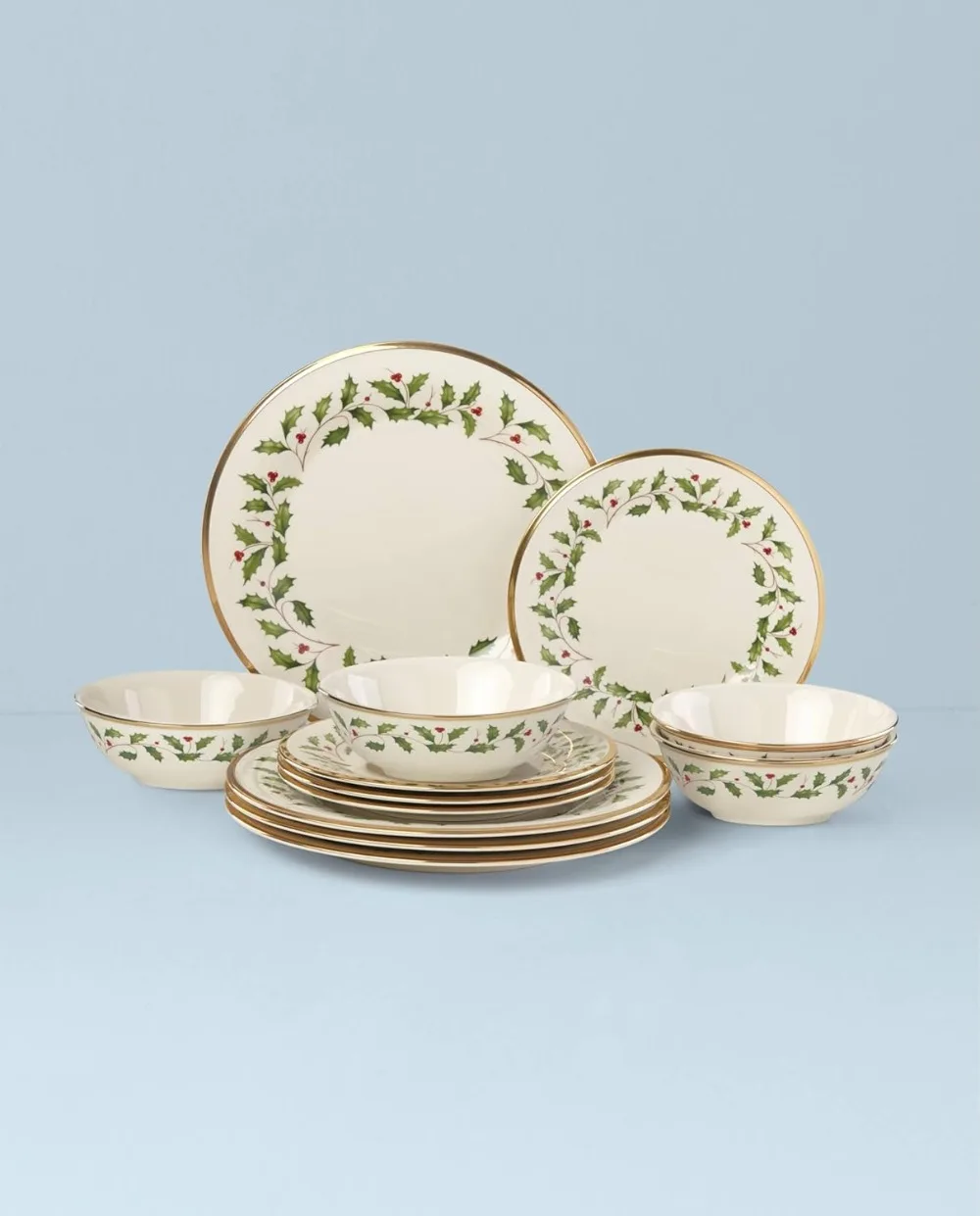 Lenox 893172 Holiday 12-Piece Plate and Bowl