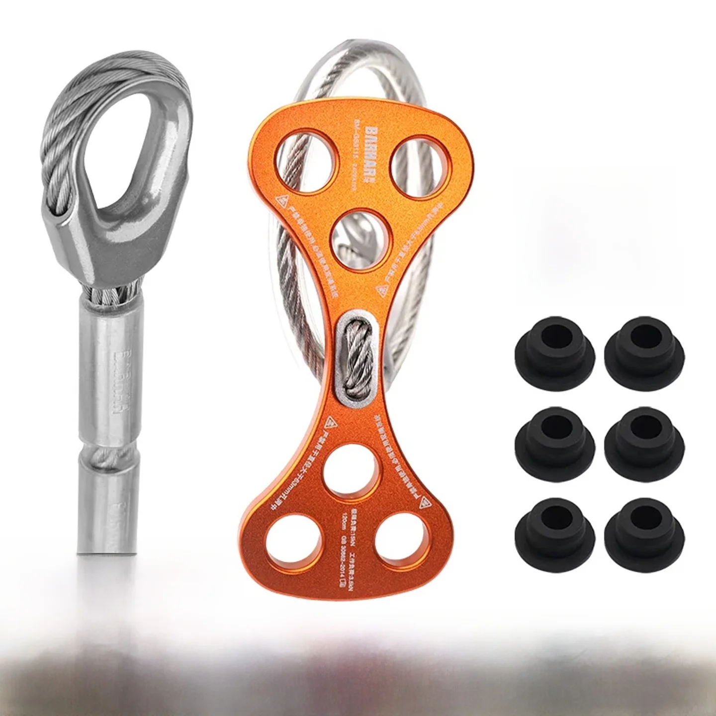 Steel Wire Rope Dog Bone Anchor Point for High Altitude Work Safety Rope, Outdoor Climbing Camping Travel Gear