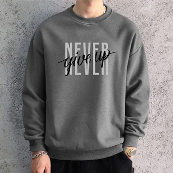 Sweat-shirt à capuche pour hommes, surdimensionné, graphique, lettres tendance coréennes imprimées, T-shirt à manches longues, en coton, Hip Hop, haut de sport, vêtements pour hommes