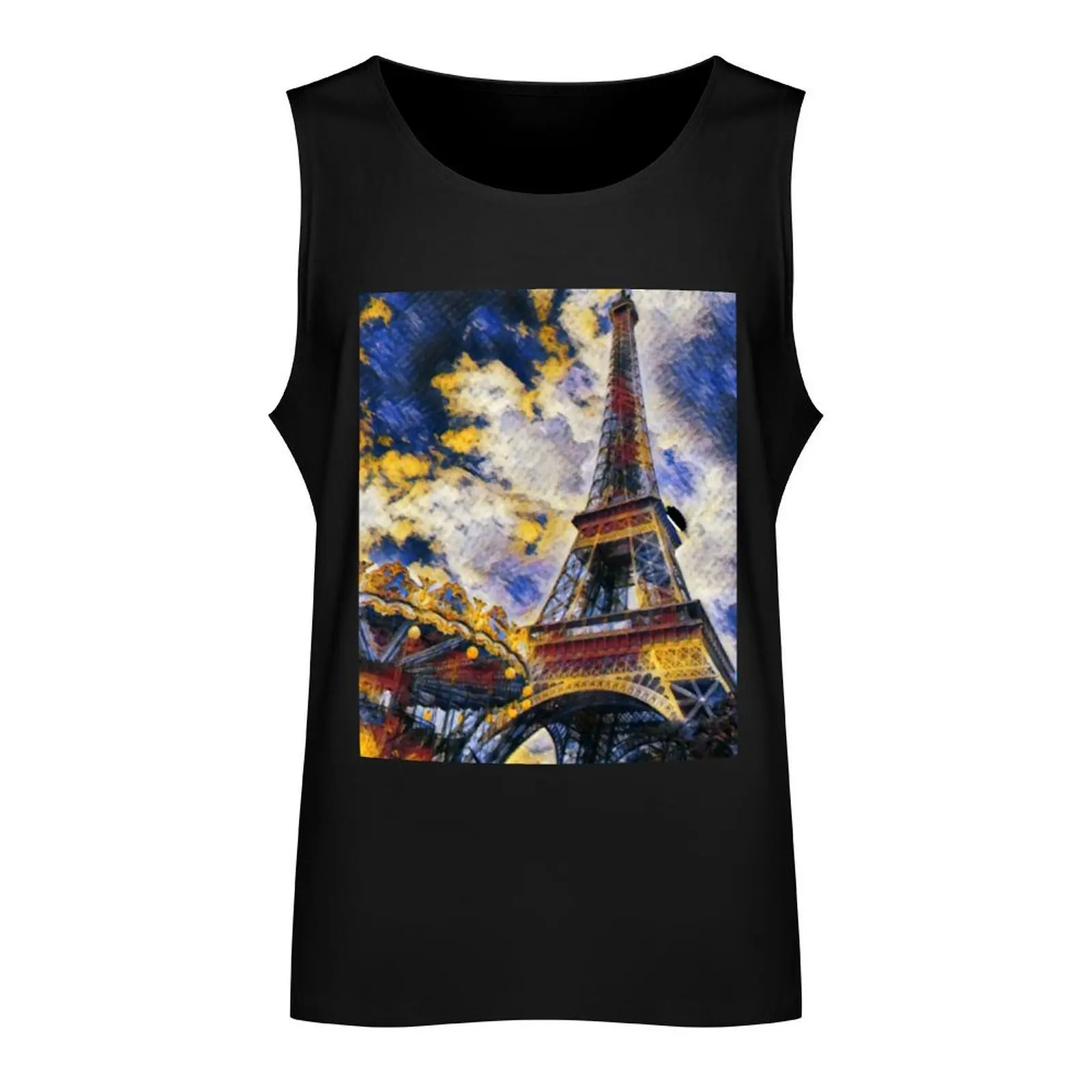 Copy of Eiffel tower painting print Tank Top bodybuilding men Sleeveless top