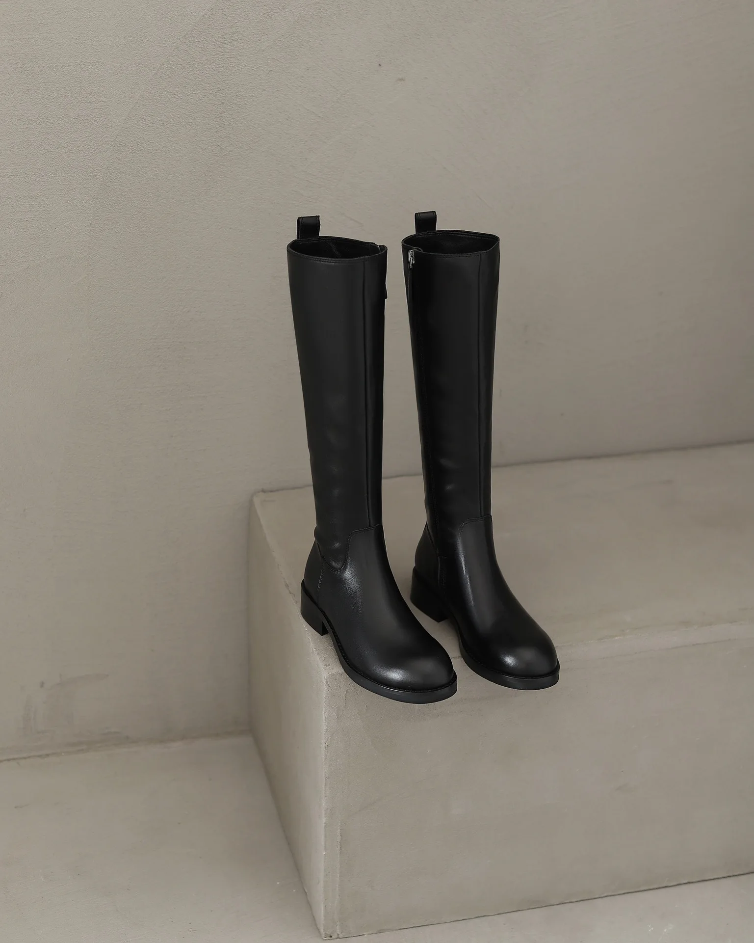 Botas de caballero Blogger de moda francesa marchita, botas hasta la rodilla cómodas de cuero genuino a la moda para mujer 35-39