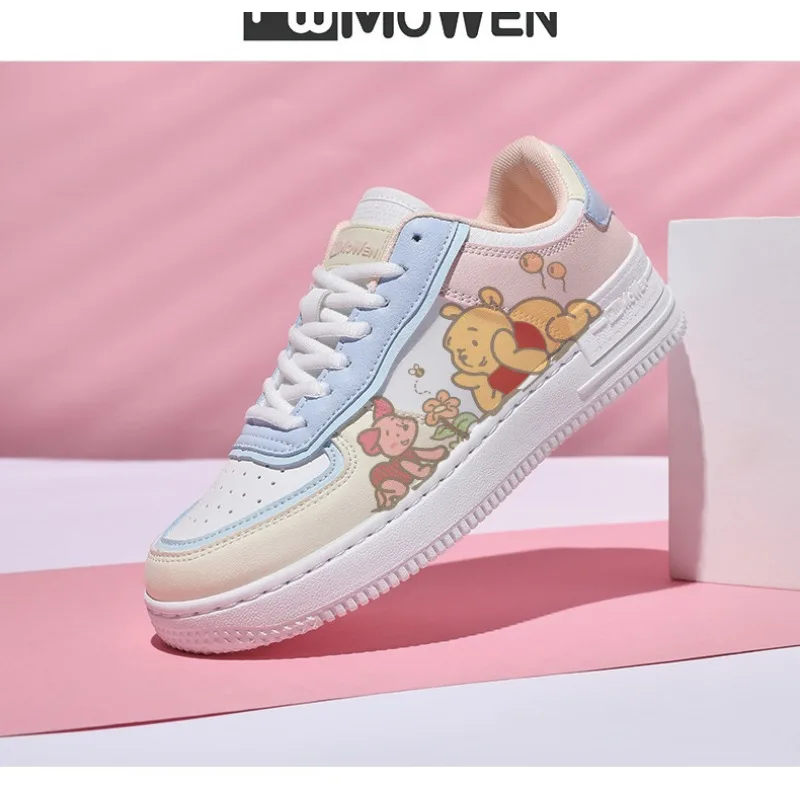 Cute Disney Girls Winnie The Pooh Sports Shoes Casual Shoes Non-slip Soft Bottom Gift Sneakers for Shoes Cartoon Kids Sneakers