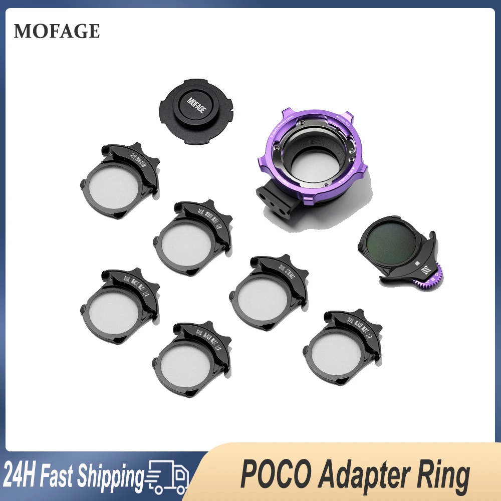 MOFAGE Metal Camera Lens Adapter Ring with Drop-in Filters POCO VND for ARRI PL-Mount Lenses to Sony Canon Panasonic Nikon