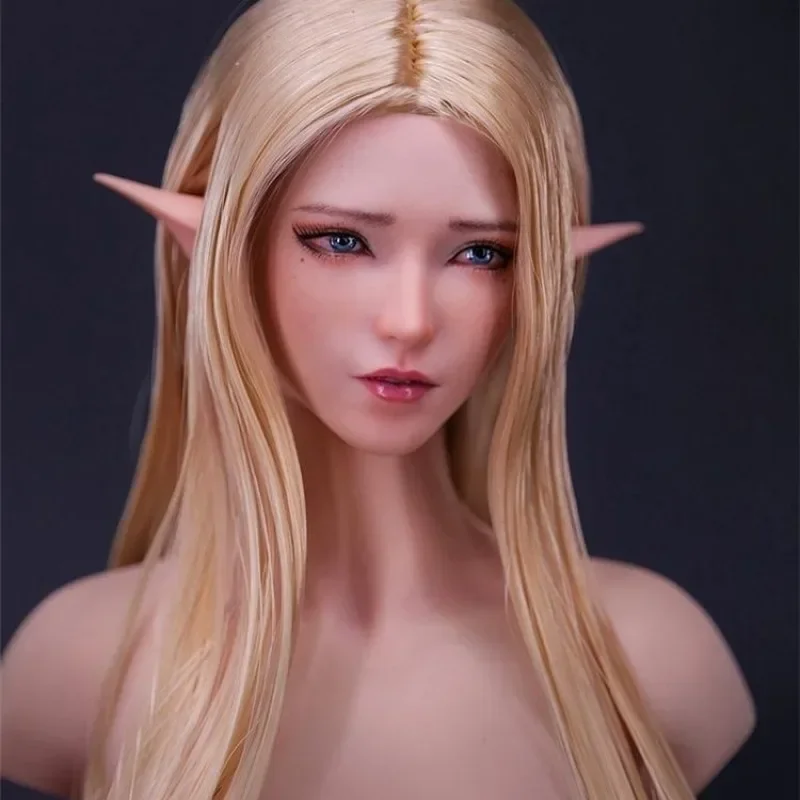 YMTOYS 1/6 Scale Female Twin Elf Head Carving Warmth Hair Transplant Head Carving YMT053 Model Fit 12'' Girl Action Figure Body