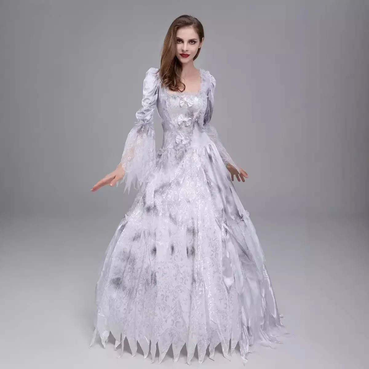 زي لعب الأدوار للنساء القوطية الفيكتوري الساحرة مصاص دماء فستان القرون الوسطى عصر النهضة هالوين تأثيري فستان الزفاف الطيور #4