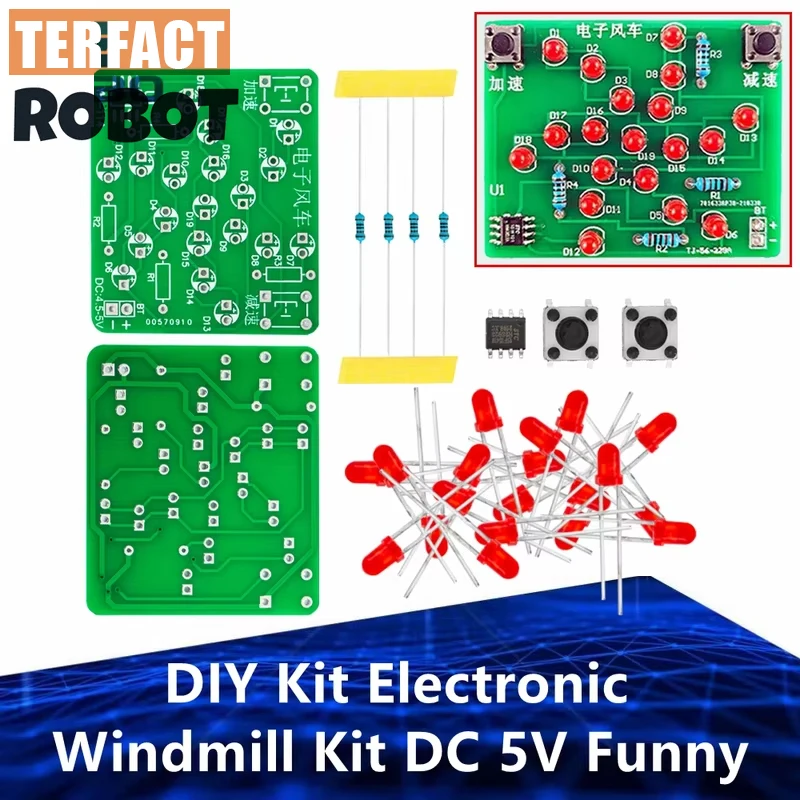 1~10PCS DIY Kit Electronic Windmill Kit DC 5V Funny DIY Practice Adjustable Speed MCU Design for Soldering Electronic DIY Kit