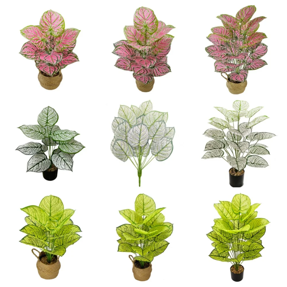 

Yellow Red Leaf Ornament Artificial Plants Simulated Potted Bonsai Decoration Tree Leaf Potted Garden Floor Home Room Decorate