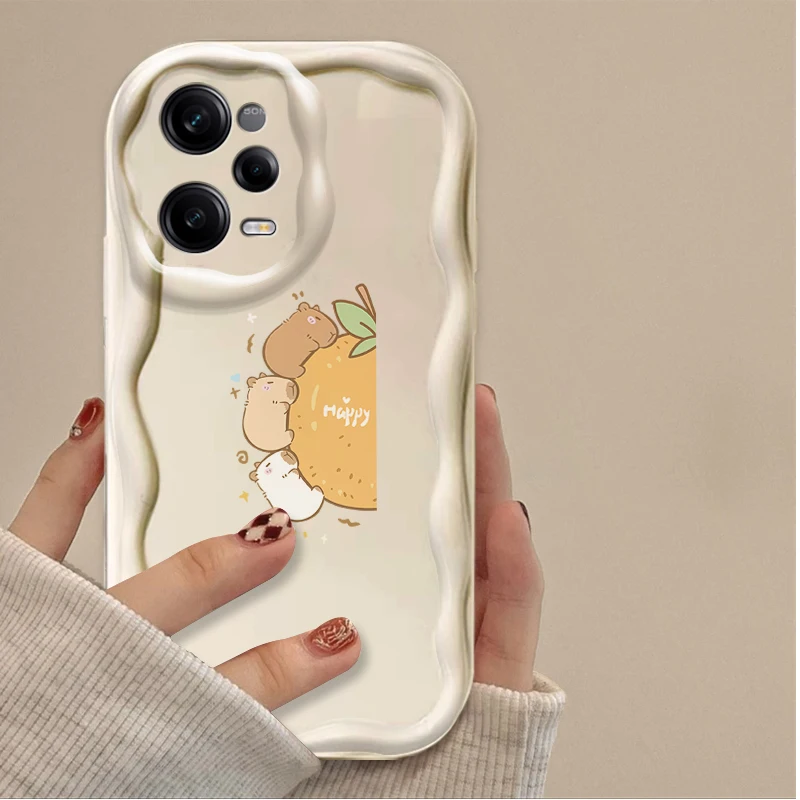 لطيف الكرتون كابيبارا قضية الهاتف ل Xiaomi Redmi A5 A4 A3 A3X A2 A1 زائد 13X Redmi K80 K70 K70E K60 Ultra K60E K50 K40 K40S K30 #3