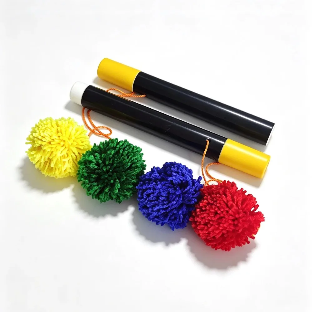 Pom Prayer Stick Magic Tricks Classic Pom Wand Moving Fluffy Balls Comedy Stage Illusions Gimmicks Mentalism Props Easy