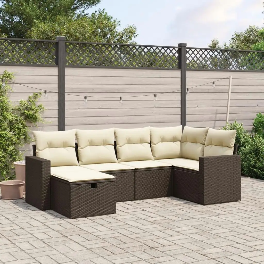 

Large Brown PE Rattan Garden Sofa Set Powder Coated Steel Comfortable Outdoor Furniture for Patios Balconies and Gardens