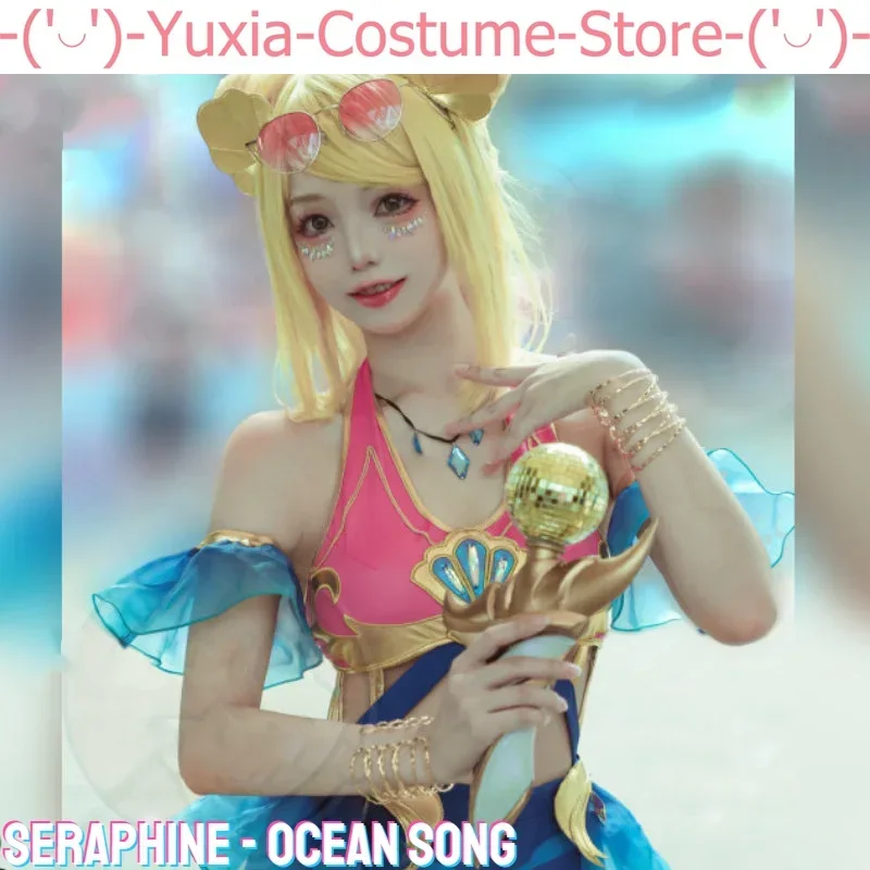 Game LOL Ocean Song Seraphine Cosplay Costume Game Cos LOLs Cosplay Seraphine New Skin Ocean Song Costume