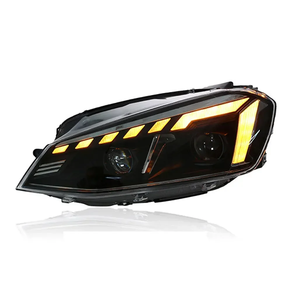 تصفيف السيارة المصابيح الأمامية لشركة فولكس فاجن Golf7 جولف 7 MK7 أودي LED المصباح 2013-2018 رئيس مصباح DRL إشارة العارض عدسة السيارات #6